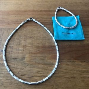 Tiffany and Co silver necklace and bracelet.